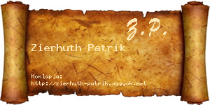 Zierhuth Patrik névjegykártya